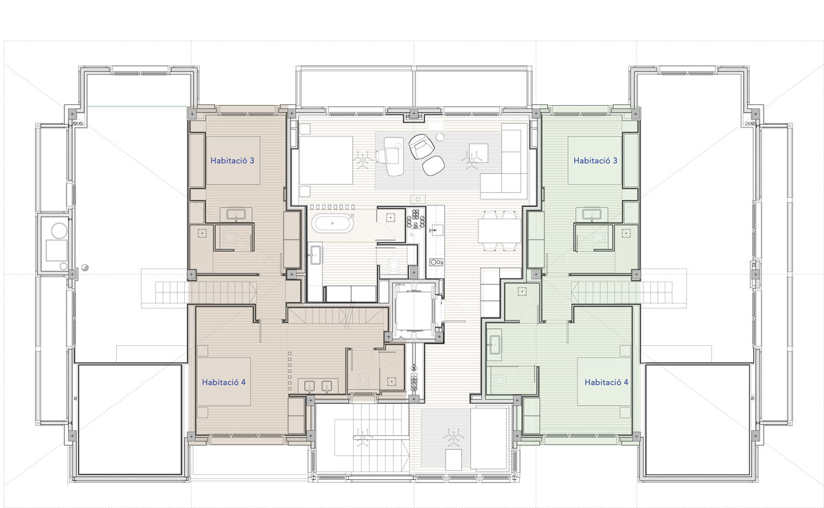 Hermitage Mountain Residences Planta 4 Planta Superior Residències Dúplex 250 m2 Hermitage Mountain Residences Planta 4 Planta Superior Residències Dúplex 250 m2