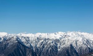 Paisaje montañoso de Andorra en Invierno
