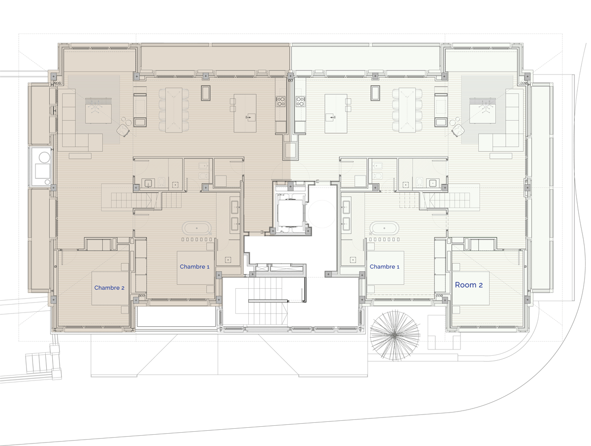 Hermitage Mountain Residences Etage 4 Résidences au rez-de-chaussée 250 m2 Hermitage Mountain Residences Etage 4 Résidences au rez-de-chaussée 250 m2